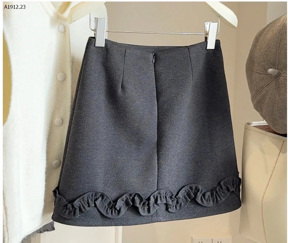Chân váy midi bằng len viền ren ngọt ngào dành cho nữ nhà ANNAGiá sỉ 160k