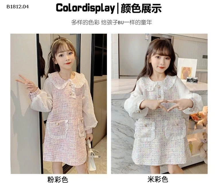 Váy liền bé gái kiểu Little Cha.nell- sỉ 184k