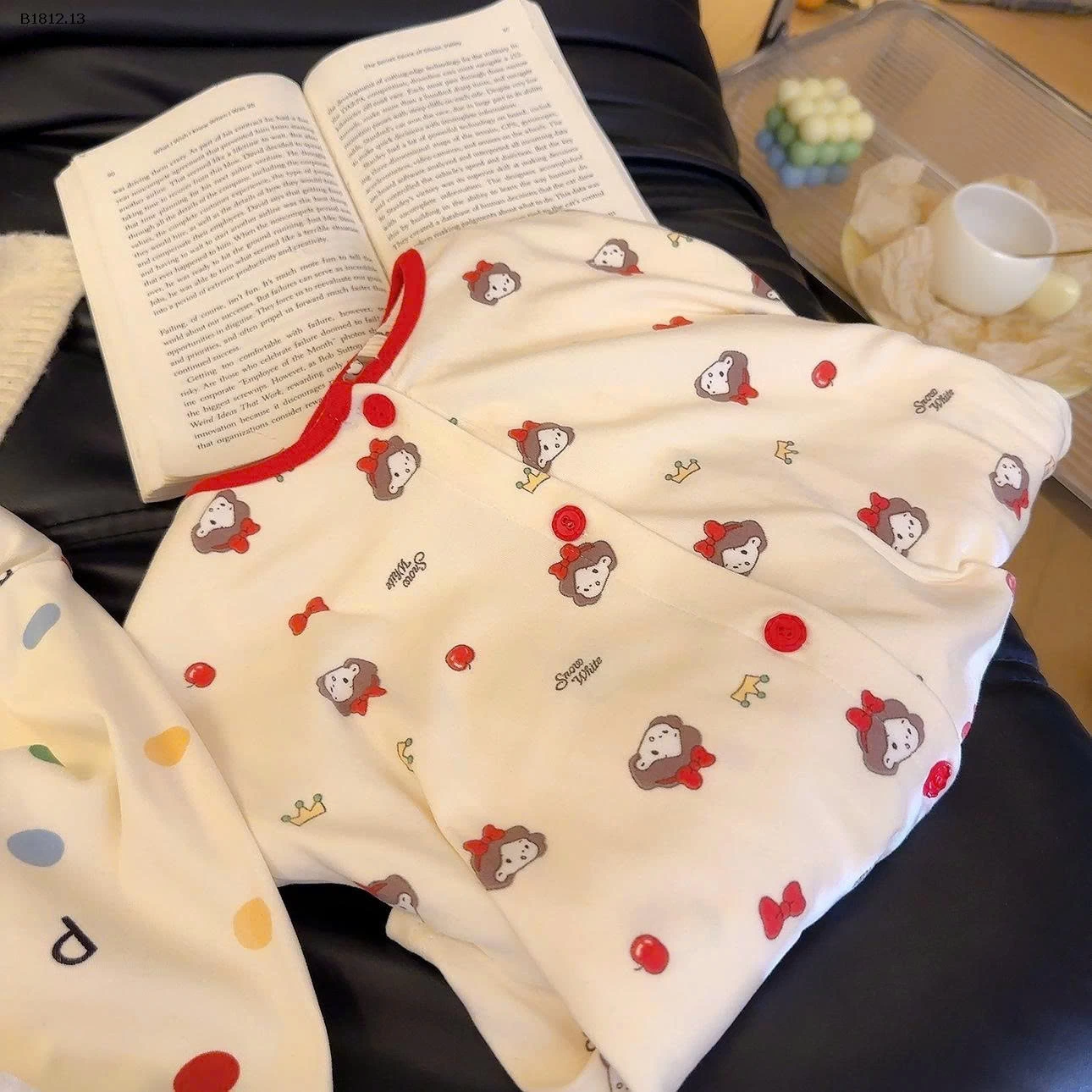 Bộ đồ ngủ thu đông dài tay viền đỏ cho bg- Giá sỉ 80-110  84k/1b 120-150  99k/1b