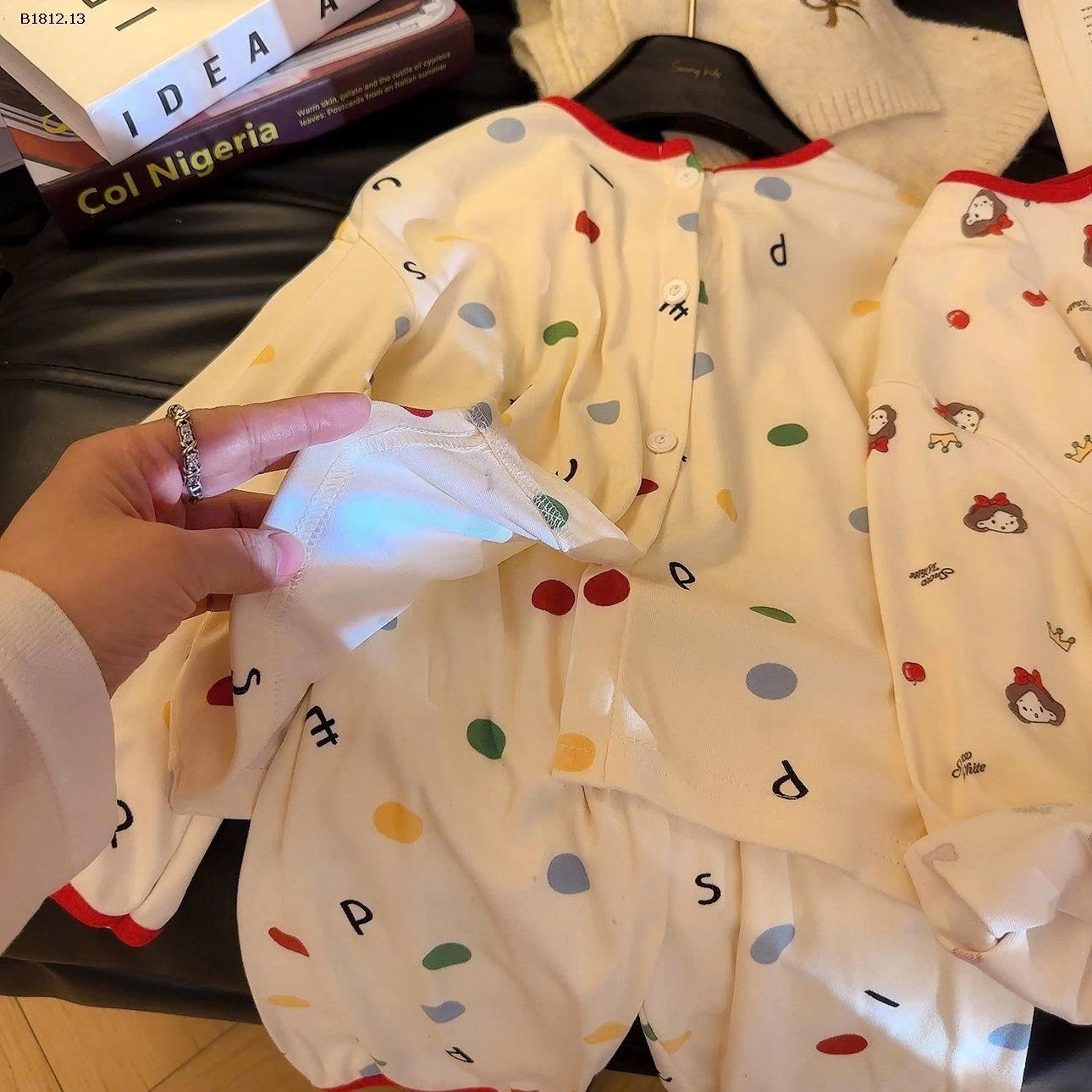 Bộ đồ ngủ thu đông dài tay viền đỏ cho bg- Giá sỉ 80-110  84k/1b 120-150  99k/1b