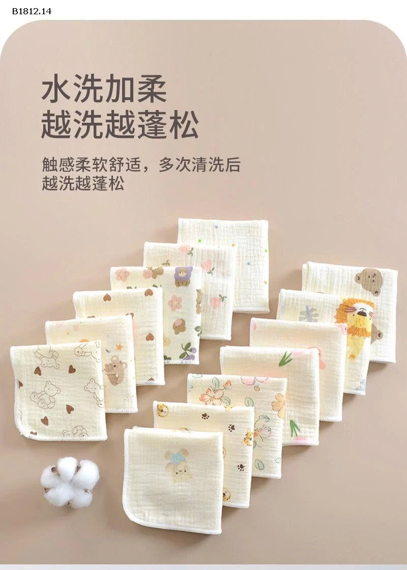 SET 10 KHĂN SỮA NGẪU NHIÊN CHO BÉ  YÊU - sỉ 89k/set 10c ngẫu nhiên