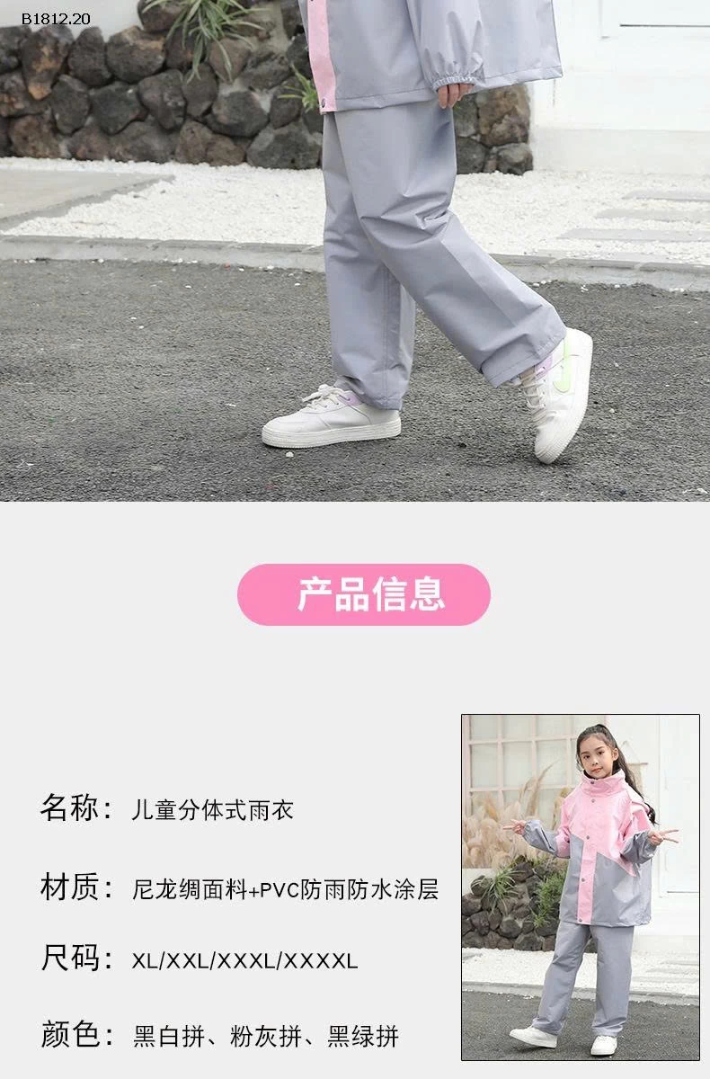 BỘ QUẦN ÁO MƯA CHO TRẺ EM- sỉ 215k