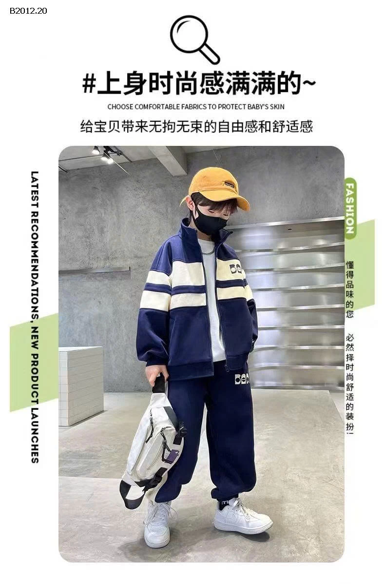 BỘ NỈ THỂ THAO BÉ TRAI SIZE ĐẠI HOT HIT - sỉ 172k