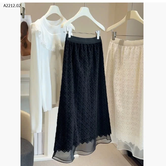 CHÂN VÁY REN PHỐI VOAN ANNA- sỉ 200k