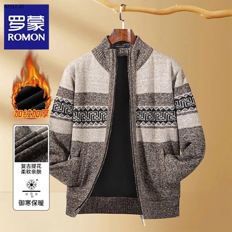 Áo khoác cardigan dệt kim lót lông hoạ tiết cổ điển dành cho nam - sỉ 220k