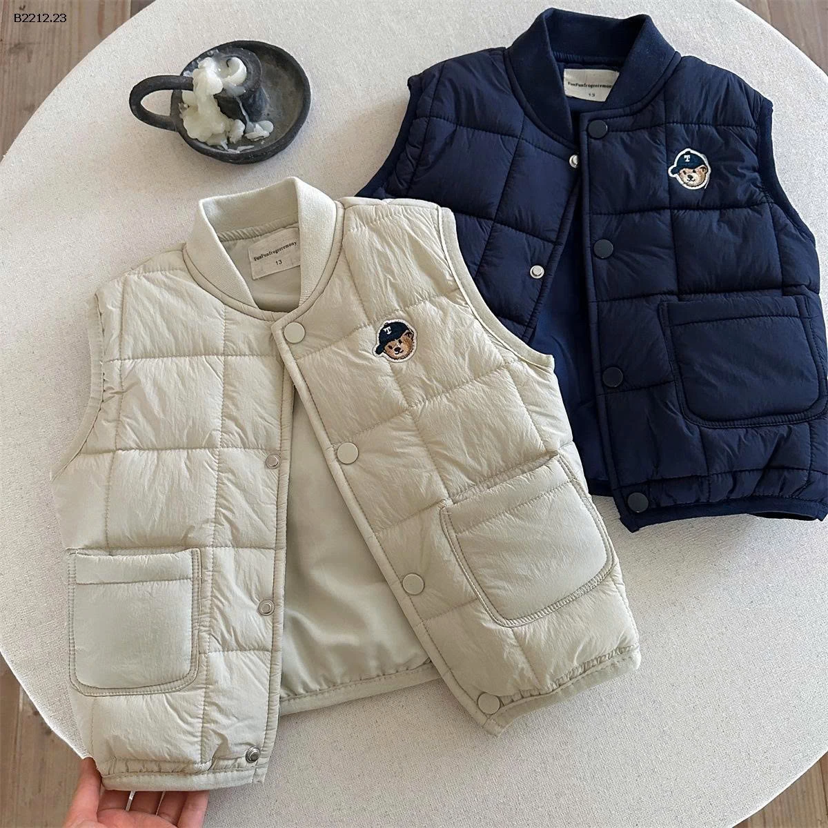 Gile phao thêu lo.go BEAR - sỉ 157k