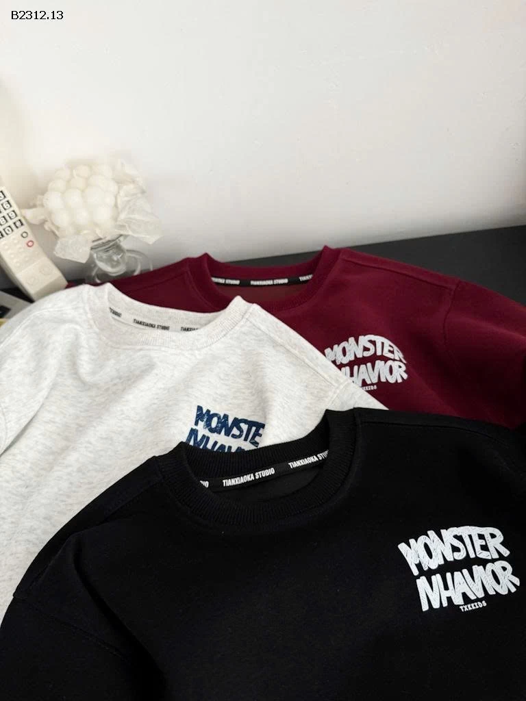 Áo nỉ lót lông cừu cho trẻ em, áo dài tay ấm áp và thời trang kiểu Hàn Quốc-Giá sỉ  loại thường 155k loại lót nhung 175k