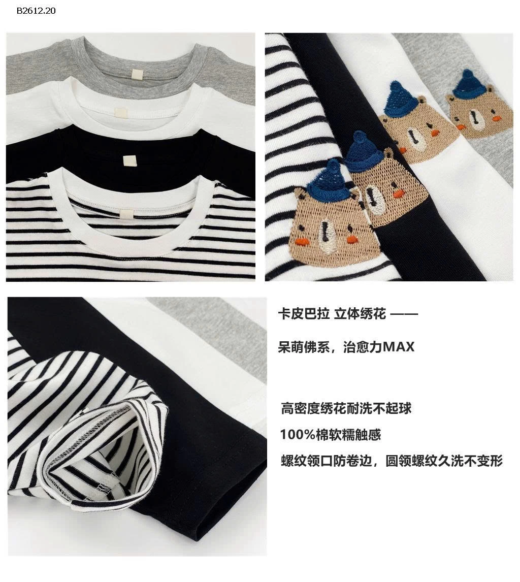 Áo thun dài tay phong cách Hàn Quốc cho trẻ em-Giá sỉ 129k