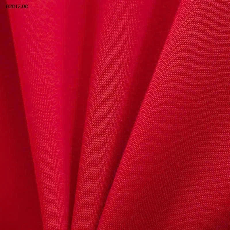 Áo nỉ cổ tròn lót lông cừu màu đỏ cho bé trai- giá sỉ 209k