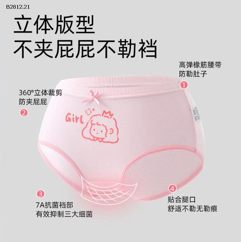 SET 4 QUẦN CHIP TAM GIÁC CHO BÉ GÁI -Giá sỉ 107k