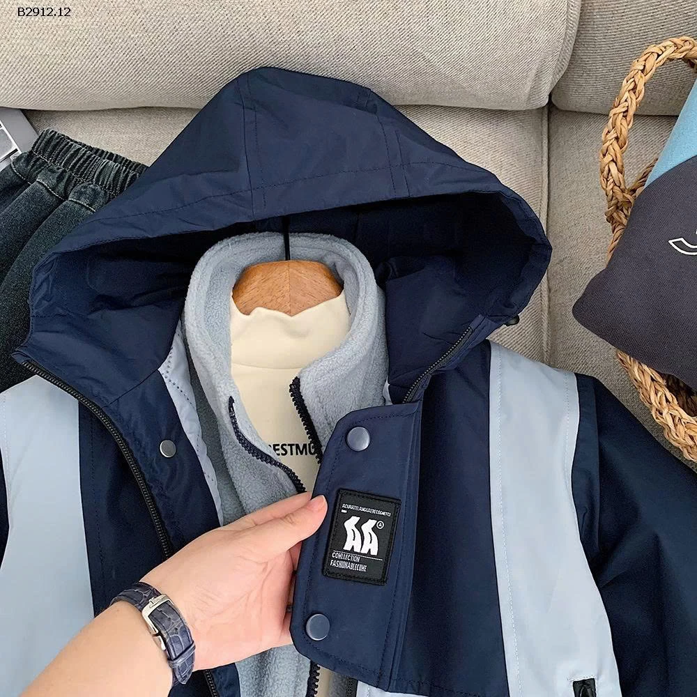 Áo khoác gió ba trong một dày dặn kiểu Hàn Quốc dành cho bé  Muye -Giá sỉ  348k