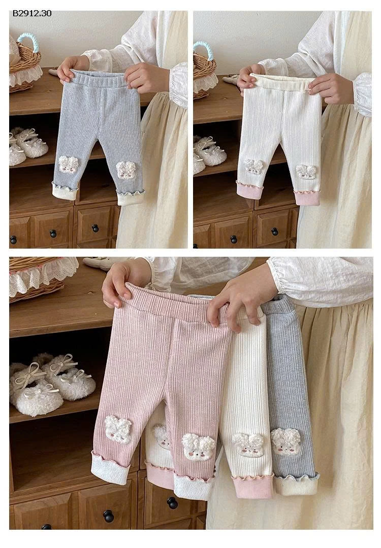Quần legging nỉ hình thỏ cho bé gái- giá sỉ 138k