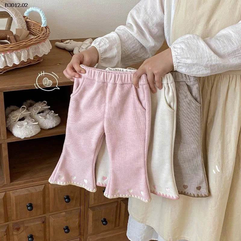 Quần ống loe lót lông cừu cho bé gái - giá sỉ 158k