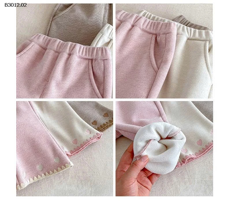 Quần ống loe lót lông cừu cho bé gái - giá sỉ 158k