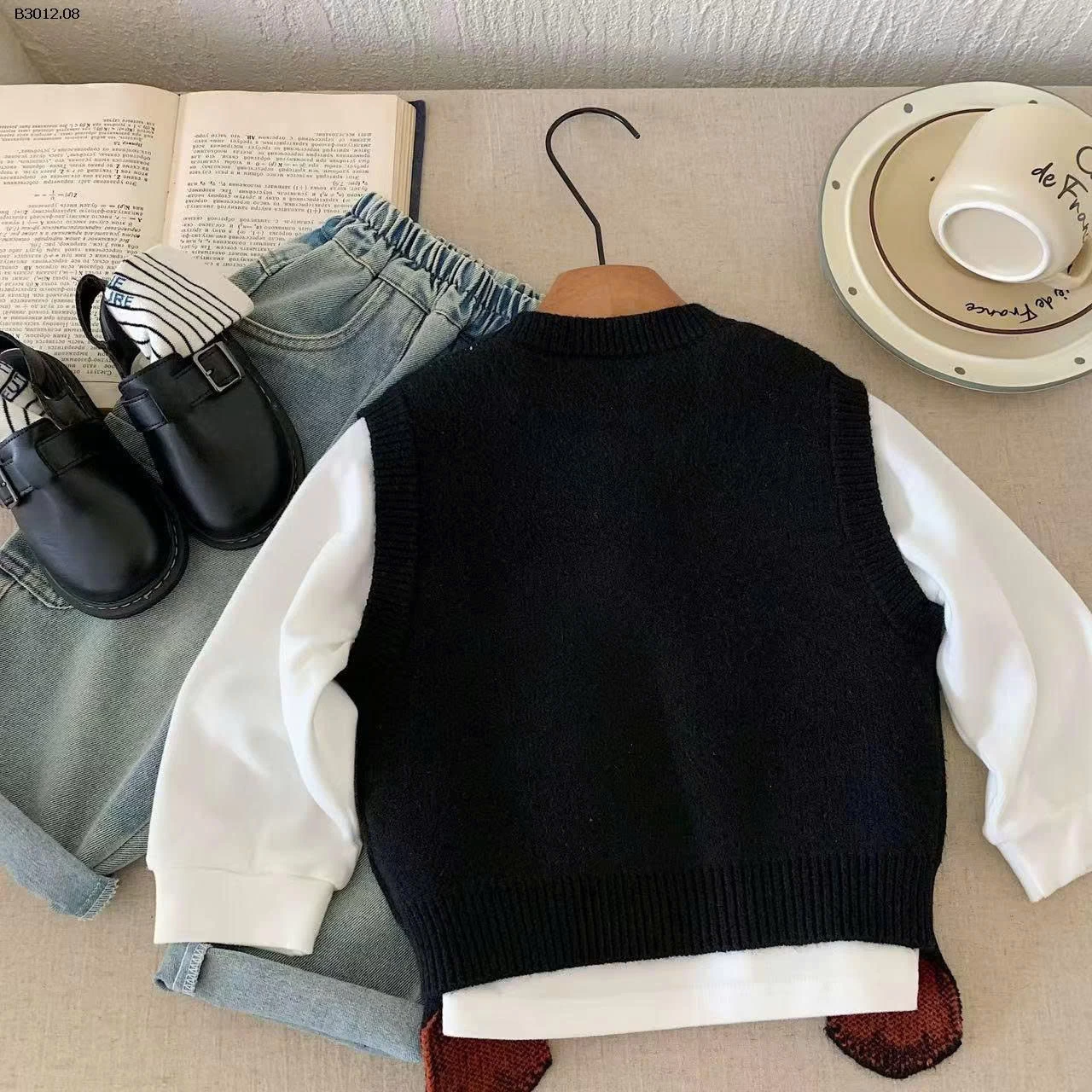  Áo gile len chim cánh cụt dễ thương dã man -Giá sỉ  ÁO 144k/1c MŨ   59k/1c