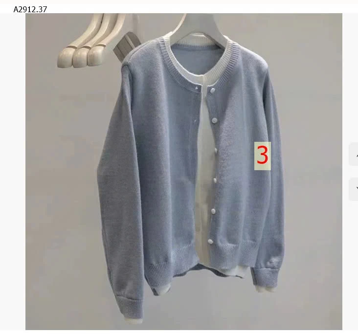 Áo khoác cardigan dệt kim cổ tròn cài cúc -Giá sỉ 190k 