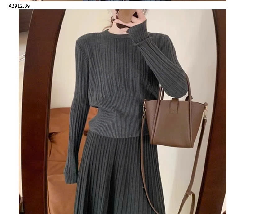   Bộ áo len dệt kim cao cấp phong cách Hàn Quốc KANING-Giá sỉ 298k