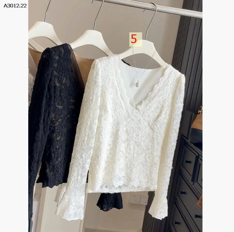 ÁO REN CỔ CHỮ V NỮ - sỉ 175k