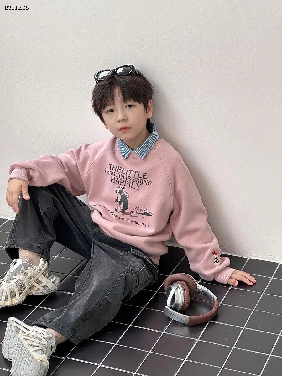 ÁO NỈ CHIM CÁNH CỤT LÓT LÔNG AMBB-Giá sỉ  sz 90-150: 173k Sz 160: 190k Sz 170: 210k