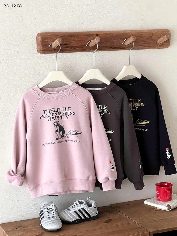 ÁO NỈ CHIM CÁNH CỤT LÓT LÔNG AMBB-Giá sỉ  sz 90-150: 173k Sz 160: 190k Sz 170: 210k