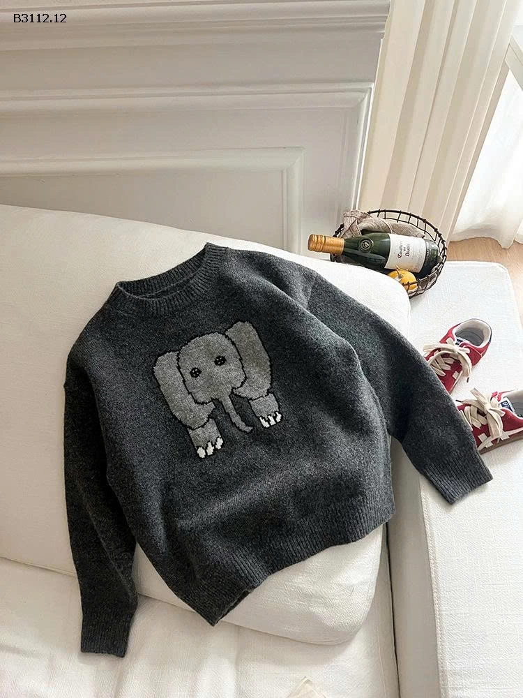 ÁO LEN AMBB HỌA TIẾT CON VOI-Giá sỉ  SZ 90-150 : 167k SZ 160 : 182k