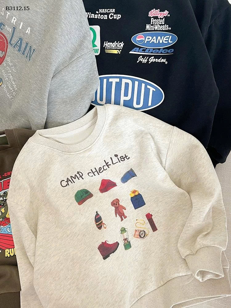 Áo nỉ rộng rãi, dễ thương hình hoạt hình Elmo Baby Kids AMBB5-Giá sỉ  sz 90-150 : 134k Sz 160 : 147k Sz 170 : 156k