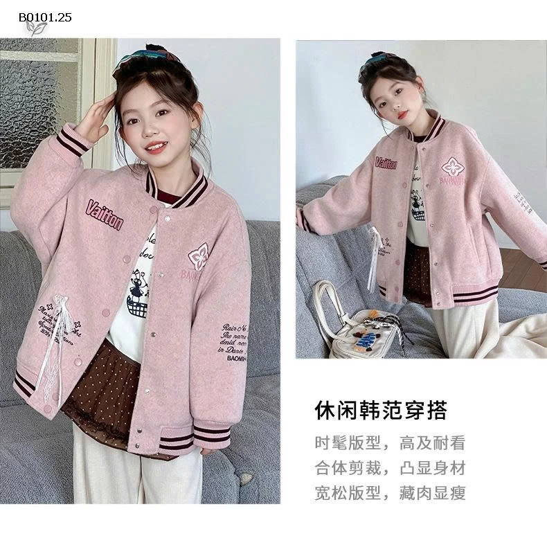 ÁO KHOÁC BOMBER HỒNG CHO BÉ GÁI-Giá sỉ 360k