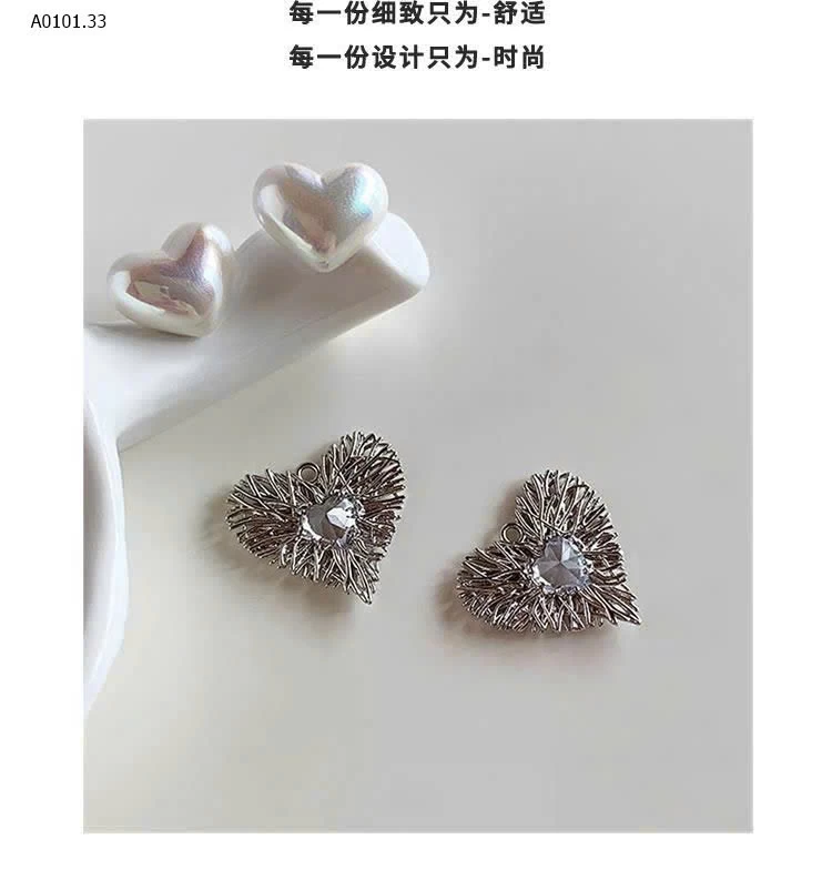 BÔNG TAI ĐÔI TIM LNIEER  - sỉ 138k