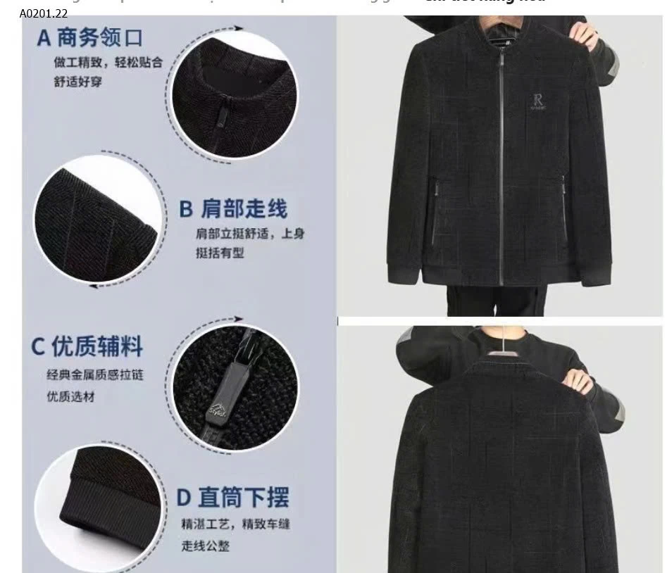 ÁO KHOÁC NAM TRUNG NIÊN QCCC  - sỉ 250k