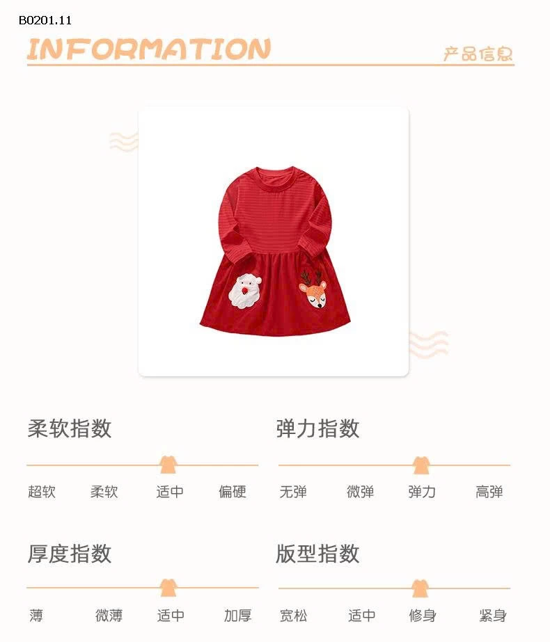 VÁY CÔNG CHÚA MALWEE GIÁNG SINH CHO BÉ-Giá sỉ 125k