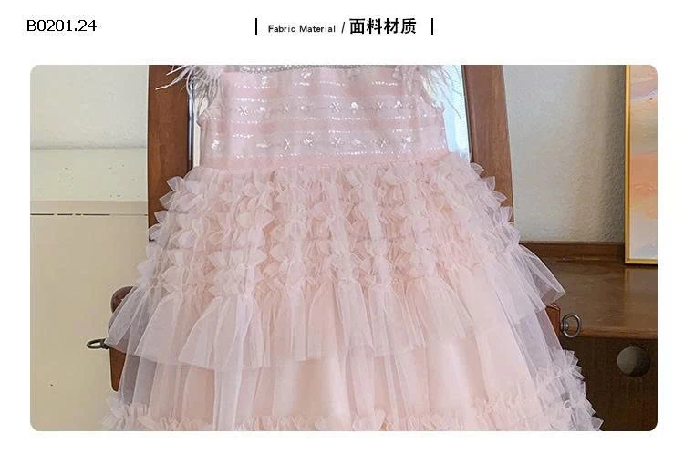 VÁY CÔNG CHÚA PHỐI TUA RUA-Giá sỉ 295k