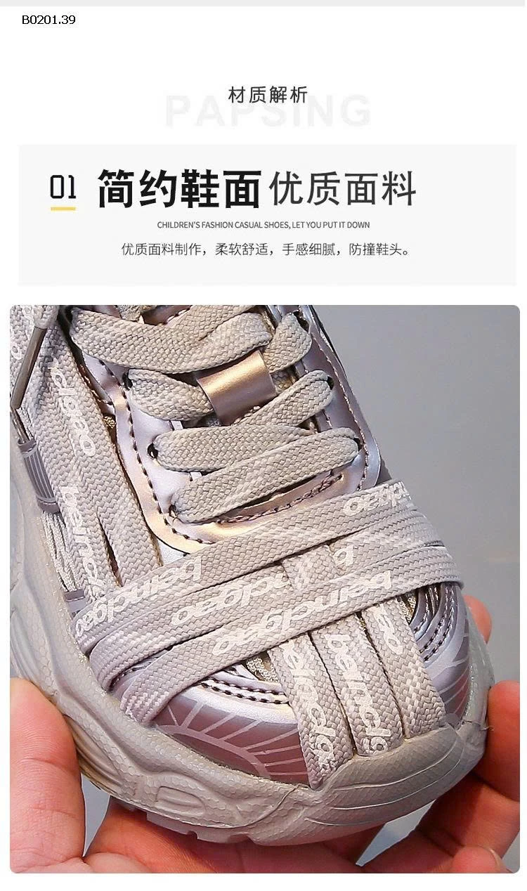 GIÀY THỂ THAO DÂY CHỮ CHO BÉ - Giá sỉ sz 26-31: 214k sz 32-37: 223k 