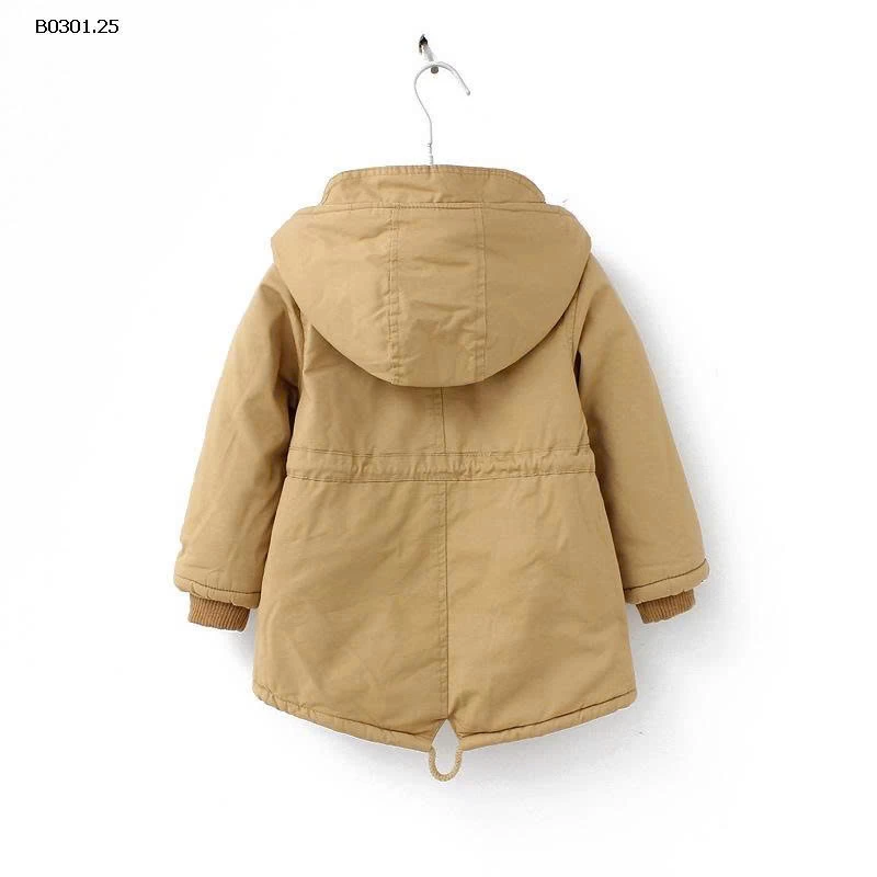 Áo khoác có mũ trùm đầu dày dặn, ấm áp lót lông cừu dành cho bé-Giá sỉ 292k