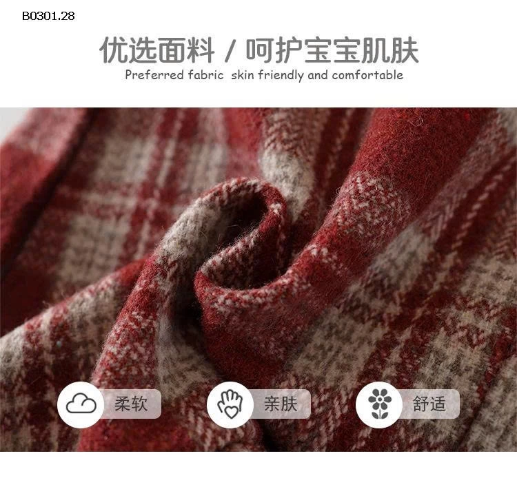 VÁY DẠ CARO ĐỎ PREMIUM - sỉ 155k