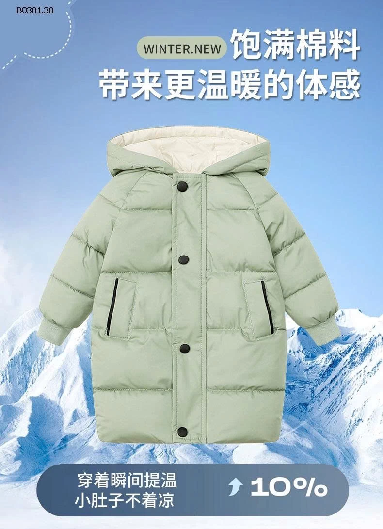 áo phao dáng dài cho bé hàng QCCC - sỉ 174k