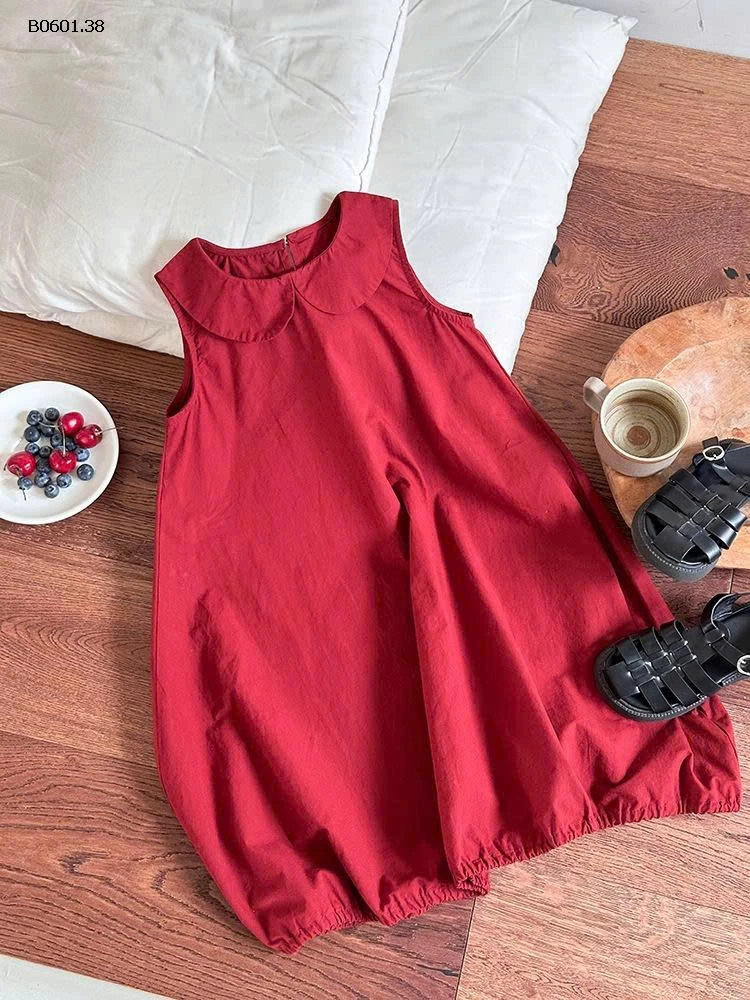 Váy đỏ cotton trẻ em  nhà Elmo Baby Kids  AMBB CHO BG  -Giá sỉ size 90-150 : 182 sz 160 : 198k sz 170 : 215k