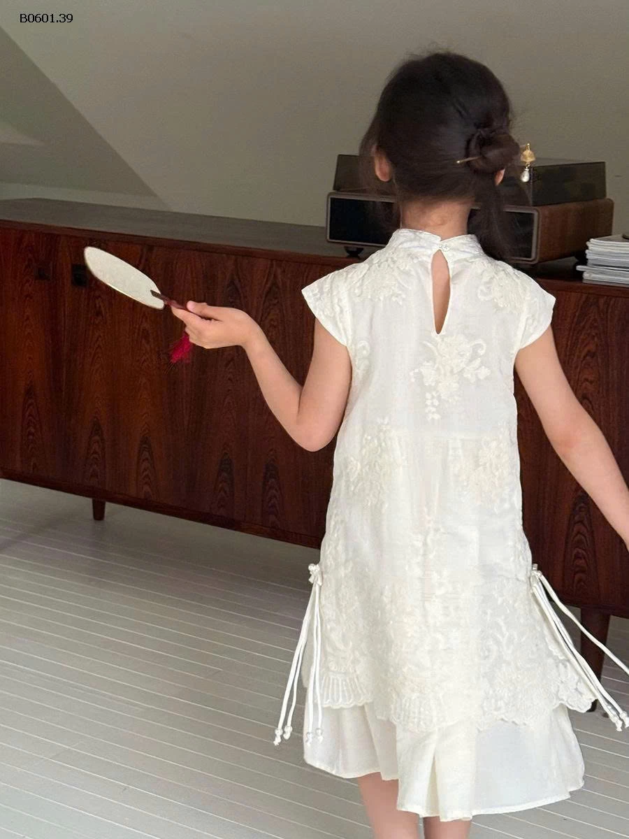 Váy sườn xám Hanfu Tiên Nữ  nhà Elmo Baby Kids  AMBB CHO BG -Giá sỉ size 90-150 : 257k sz 160 : 277k sz 170 : 298k