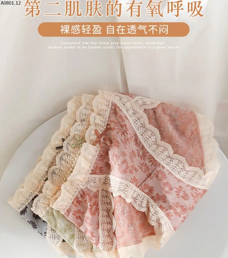 QUẦN LÓT NỮ VIỀN REN  -  Giá sỉ  130k/3c mix