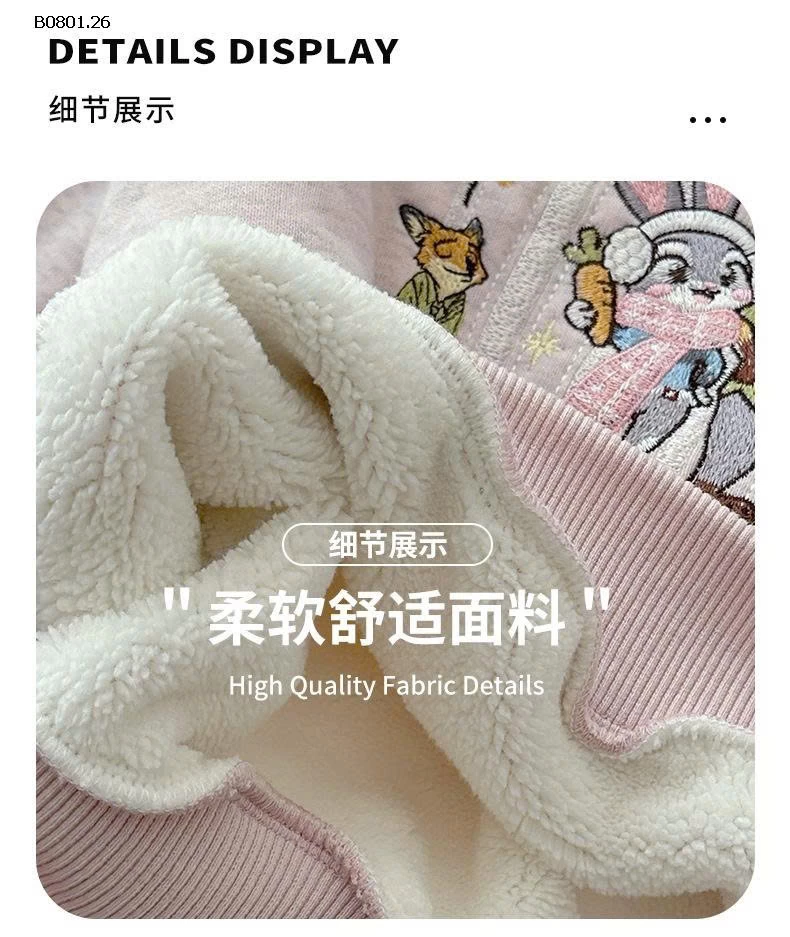 ÁO NỈ LÓT LÔNG HỌA TIẾT ĐỘNG VẬT BG-Giá sỉ 201k