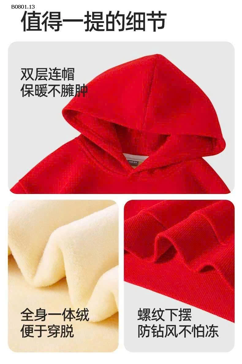 Mẫu hoodie lót bông nhà BOBDOG siêu ấm CHO CÁC BÉ -Giá sỉ  sz 110-130 : 240k sz 140-170 : 288k