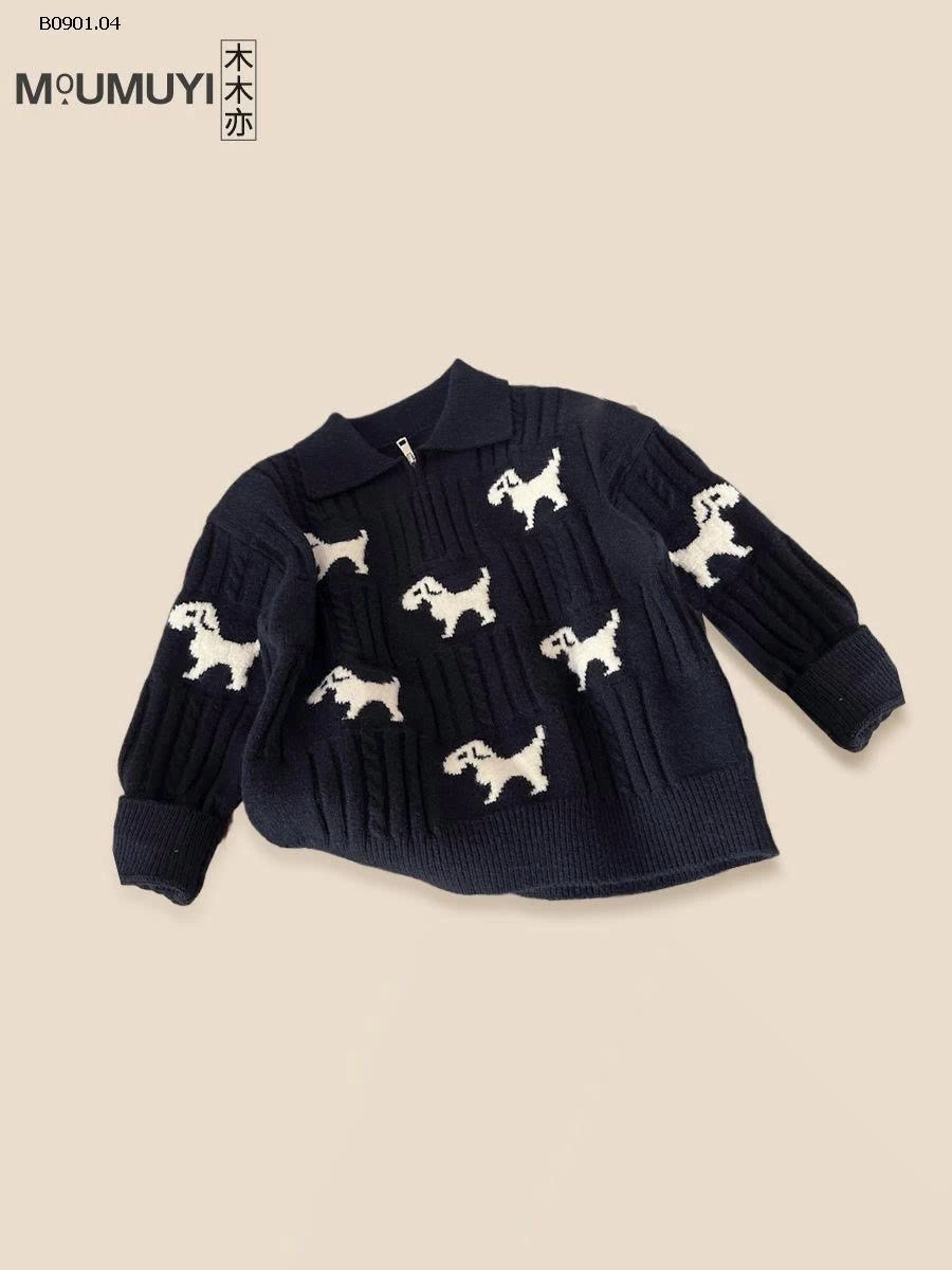 Áo len dệt kim cho bé trai, kiểu Hàn Quốc MUMUYI-Giá sỉ 200k