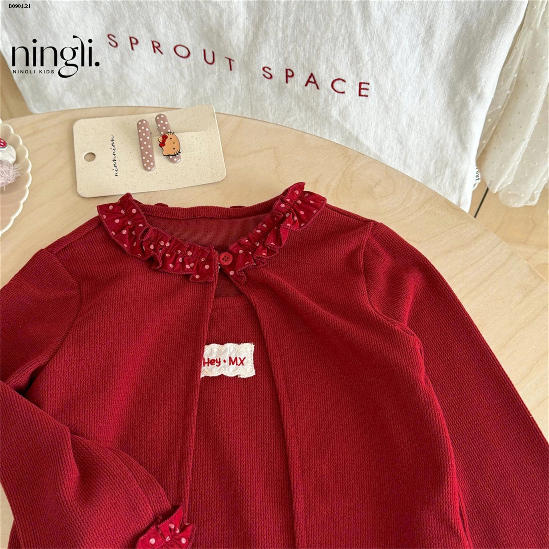 ÁO CARDIGAN ĐỎ BÉ GÁI NINGLI1-sỉ 128k