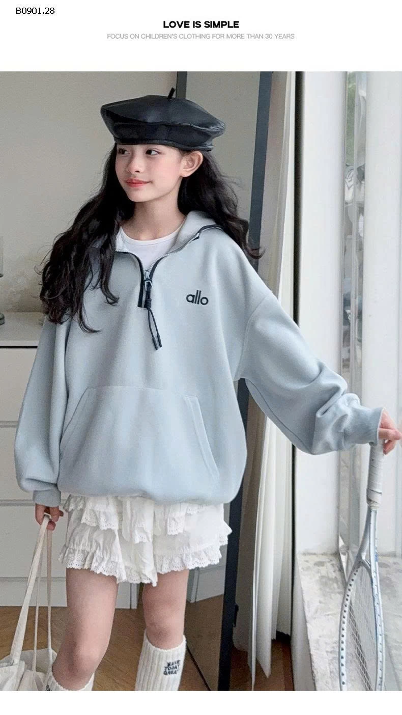 Áo nỉ có mũ kiểu Hàn Quốc dành cho BG mùa thu và xuân 2025 - Giá sỉ  Áo khoác nỉ : 250k Quần jeans : 244k