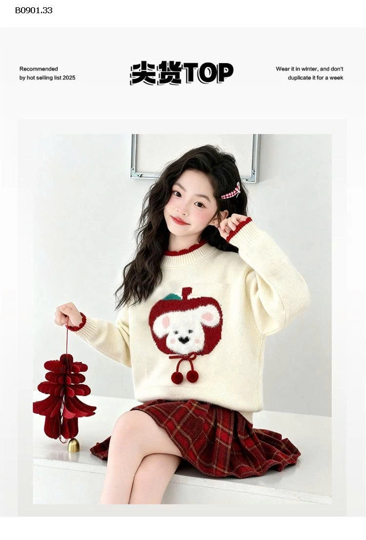 Áo len dày dặn cho BG thích hợp cho mùa thu đông- Giá sỉ 290k