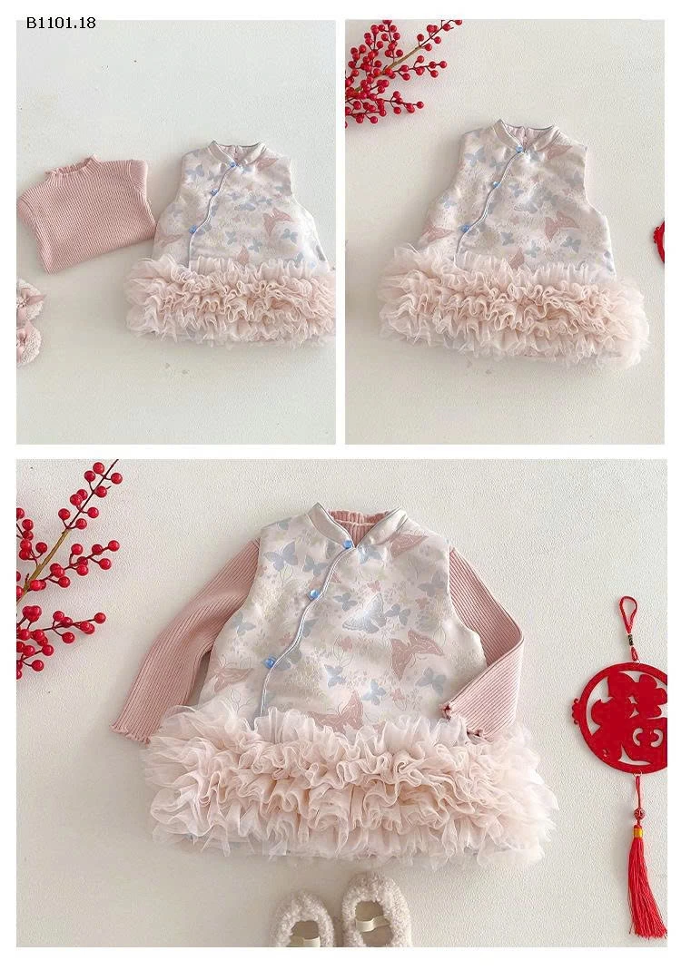 Set Đầm Tết cổ điển cho bé gái- giá sỉ 335k