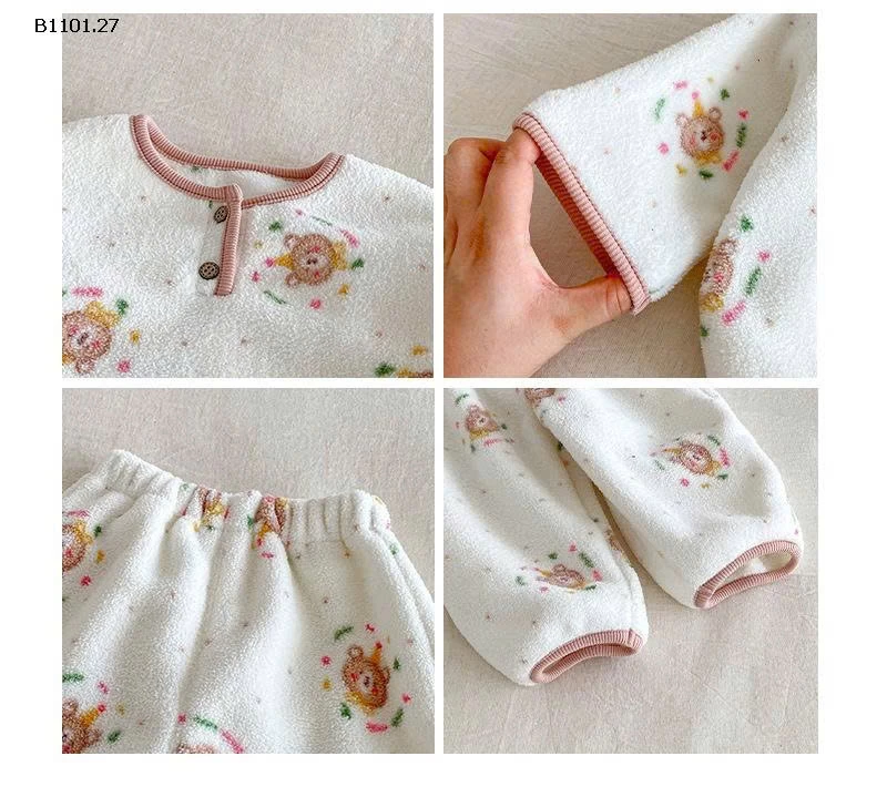 Bộ đồ ngủ  hoạt hình bằng vải nỉ cho trẻ em- giá sỉ 165k