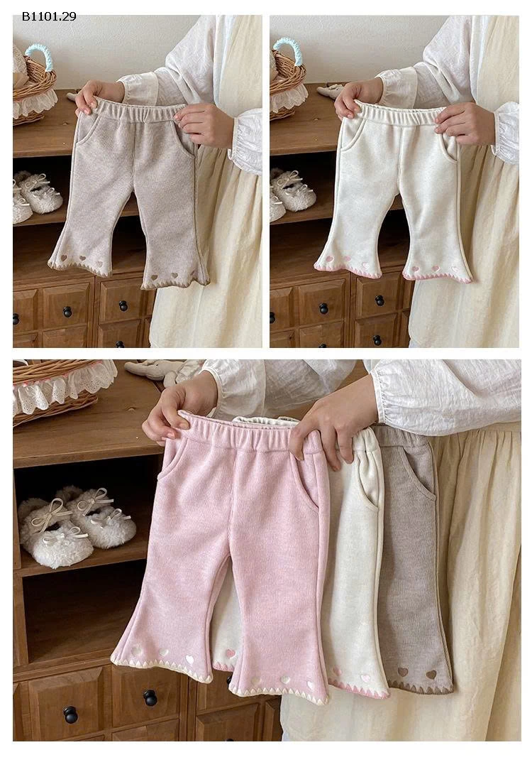 Quần ống loe lót lông cừu cho bé gái siêu yêu- giá sỉ 158k