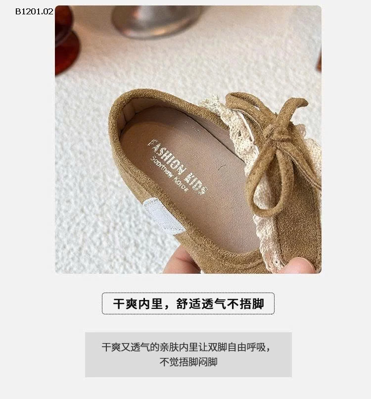 GIÀY DA LỘN MIX REN BG- Giá sỉ 21-25   125k 26-33  140k