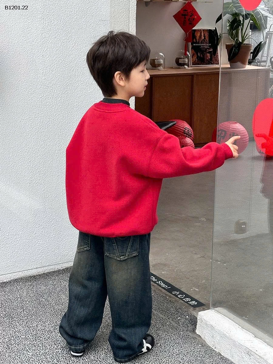 Áo nỉ dày dặn lót lông nhà AMBB  đón năm mới 2026 mùa đông cho trẻ em- sỉ giá  sz 90-150: 182k sz 160 : 198k sz 170 : 215k