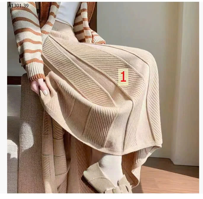 CHÂN VÁY DÀI XẾP LY DỆT GÂN - sỉ 185k